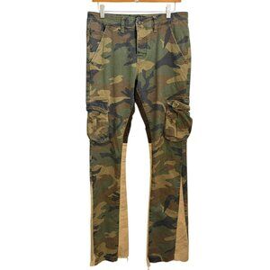 Valabasas Mens Camo Cargo Commander Stacked Flare Jeans Size 32 Streetwear